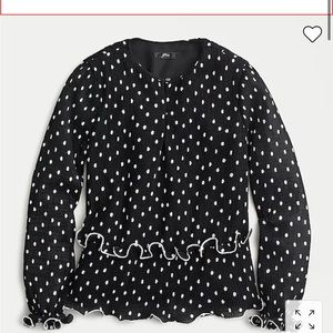 NWT! J Crew Ruffle Trim Pleated Peplum Top